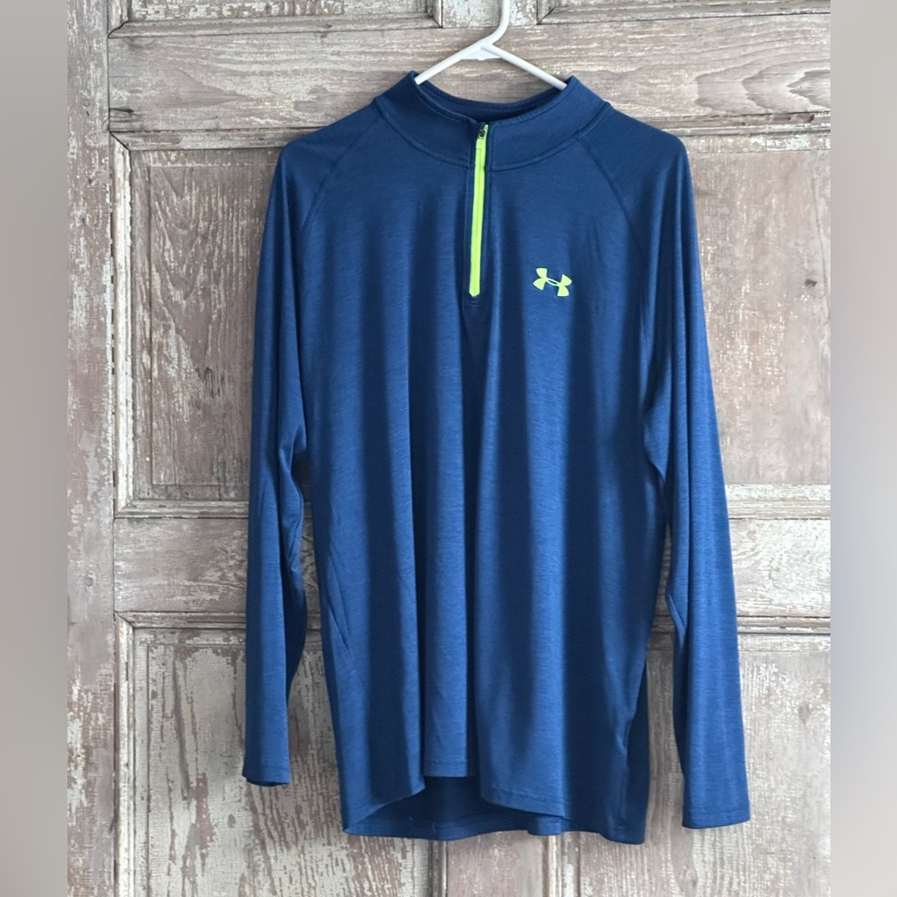 Under Armour Navy Long Sleeve with Neon Accents